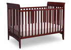 Delta Children Cabernet (648) Parkside 3-in-1-Crib, angled crib conversion c2c 9-Parkside 3-in-1-Crib