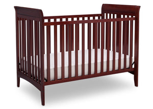 Delta Children Cabernet (648) Parkside 3-in-1-Crib, angled crib conversion c2c 2-Parkside 3-in-1-Crib