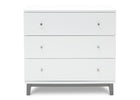 Delta Children White / Grey (027) Tribeca Three-Drawer Dresser Front View a1a 2-Tribeca 3 Drawer Dresser