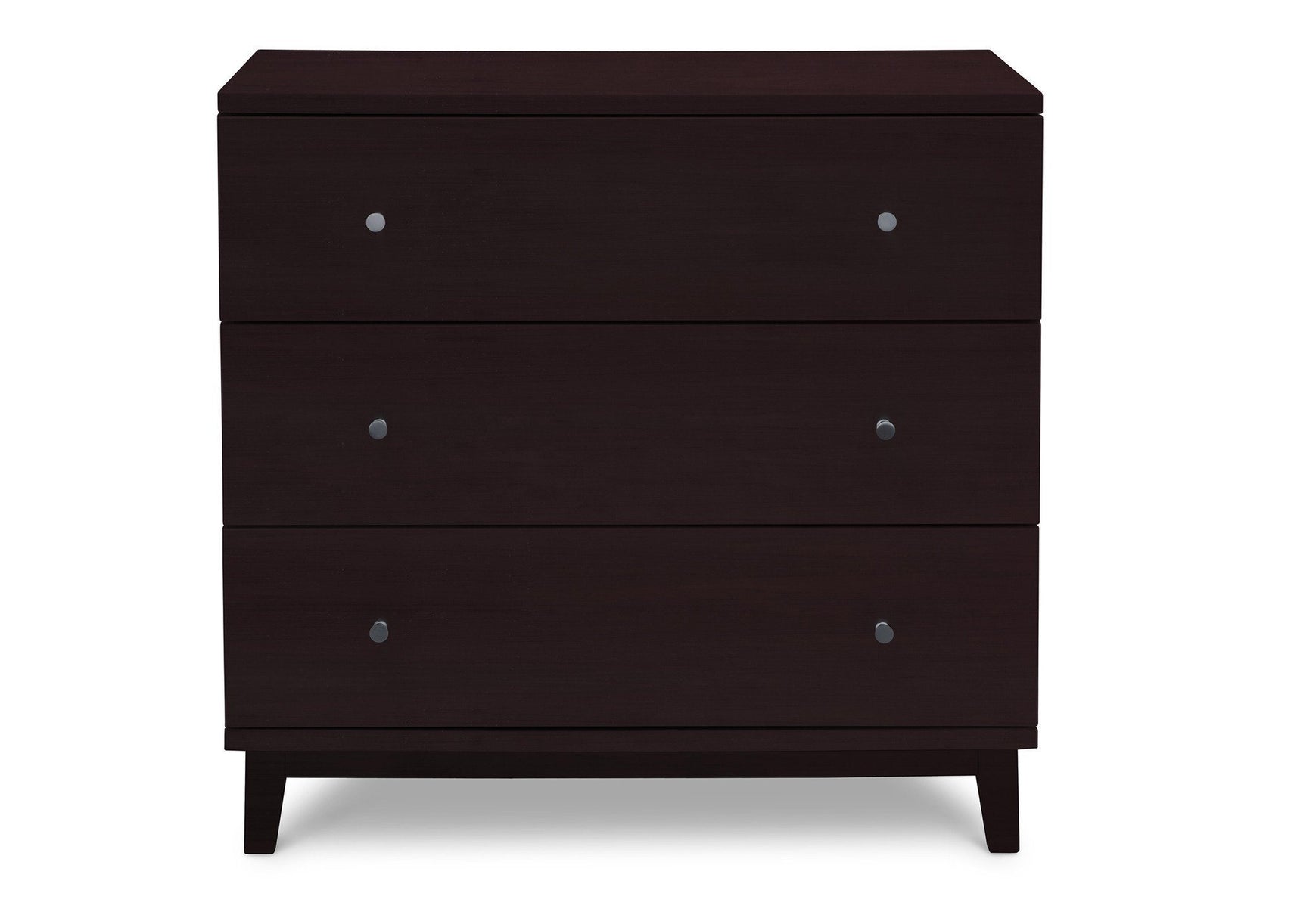 Delta Children Dark Chocolate (207) Tribeca 3 Drawer Dresser, Front View a1a