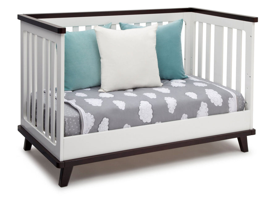 White with Dark Chocolate (141) 12-Ava 3-in-1 Convertible Crib
