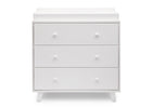 DCB: Delta Children White (100) Ava 3 Drawer Dresser with Changing Top, Front View a1a 2-Ava 3 Drawer Dresser with Changing Top