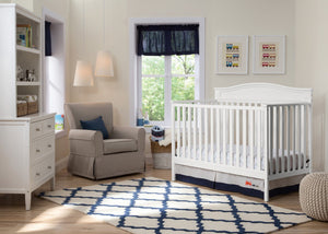 Delta Children White (100) Larkin 4-in-1 Crib with Props, Nursery View a1a 5-Larkin 4-in-1 Crib