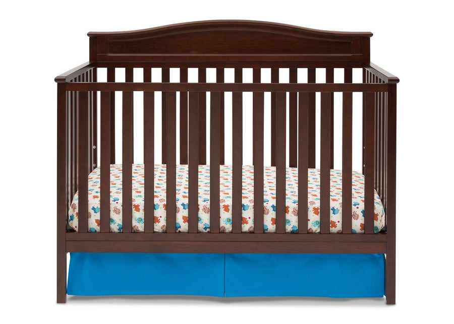 Delta Children Black Cherry Espresso (607) Larkin 4-in-1 Crib, Front View d1d 15-Larkin 4-in-1 Crib