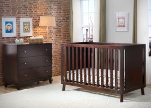 Delta Children Dark Chocolate (207) Manhattan 3-in-1 Crib, room view, b0b 21-Manhattan 3-in-1 Crib