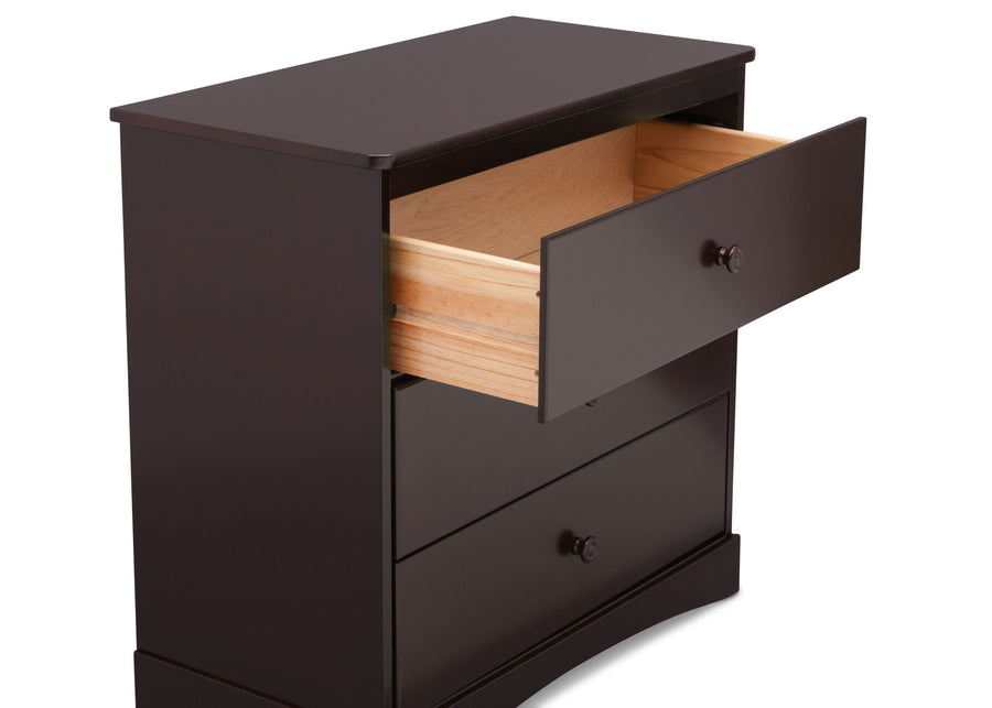 Dark Chocolate (207) 4-Sutton 3 Drawer Dresser with Changing Top