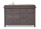 Serta Rustic Grey (084) Northbrook 6 Drawer Dresser, Front View with Props 1 6-Northbrook 6 Drawer Dresser