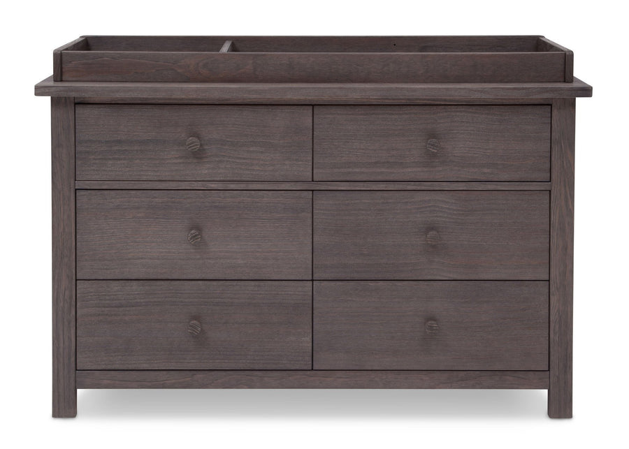 Serta Rustic Grey (084) Northbrook 6 Drawer Dresser, Front View with Top a3a 4-Northbrook 6 Drawer Dresser