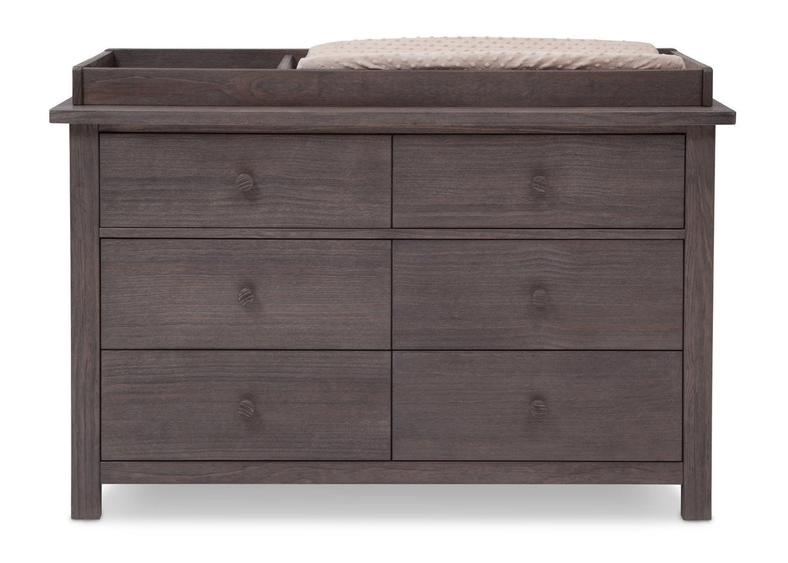Serta Rustic Grey (084) Northbrook 6 Drawer Dresser, Front View with Props 2