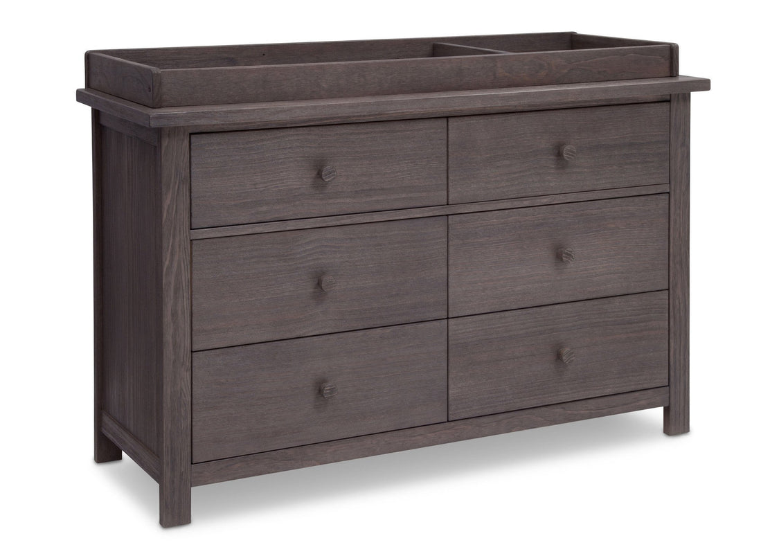 Serta Rustic Grey (084) Northbrook 6 Drawer Dresser, Side View with Top