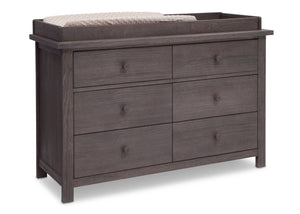 Serta Rustic Grey (084) Northbrook 6 Drawer Dresser, Side View with Top and Props 2 a8a 5-Northbrook 6 Drawer Dresser