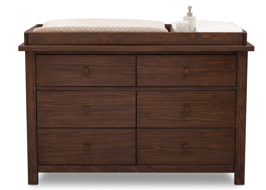 Serta Rustic Oak (229) Northbrook 6 Drawer Dresser, Front View with Props 1 b3b 10-Northbrook 6 Drawer Dresser