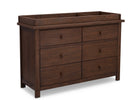 Serta Rustic Oak (229) Northbrook 6 Drawer Dresser, Side View with Top b4b 11-Northbrook 6 Drawer Dresser