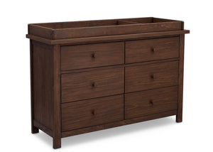 Serta Rustic Oak (229) Northbrook 6 Drawer Dresser, Side View with Top b4b 12-Northbrook 6 Drawer Dresser