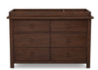 Serta Rustic Oak (229) Northbrook 6 Drawer Dresser, Front View with Top 12-Northbrook 6 Drawer Dresser