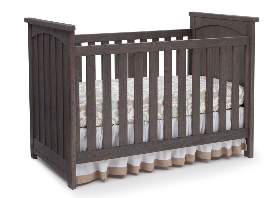 Serta Rustic Grey (084) Northbrook 3-in-1 Crib, Crib Conversion with Side View