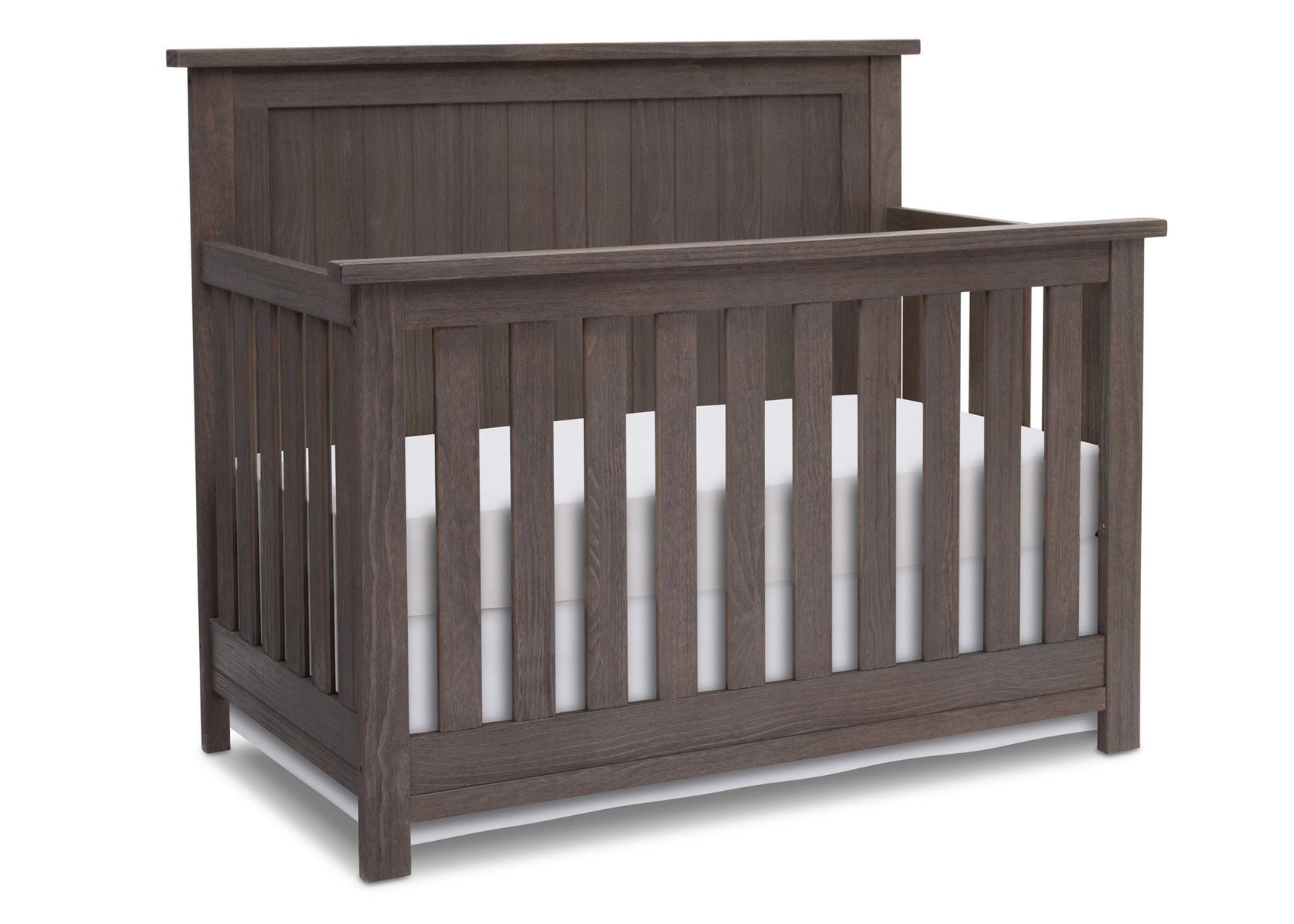 Serta Rustic Grey (084) Northbrook 4-in-1 Crib, Side View with Crib Conversion a2a