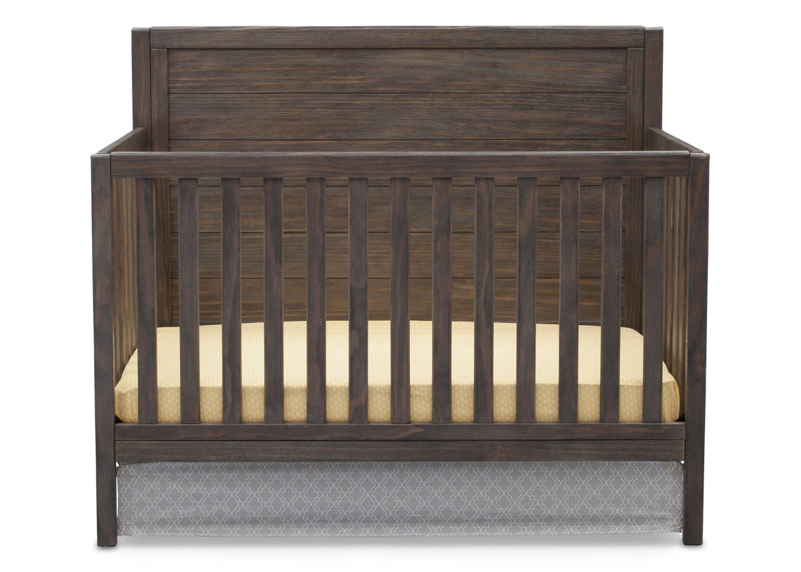 Serta Rustic Grey (084) Cambridge 4-in-1 Convertible Crib, Front View a2a