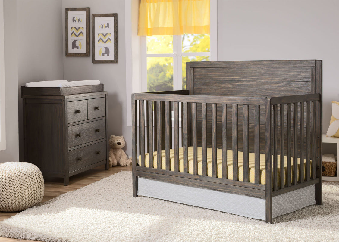 Serta Rustic Grey (084) Cambridge 4-in-1 Convertible Crib, Room View a1a