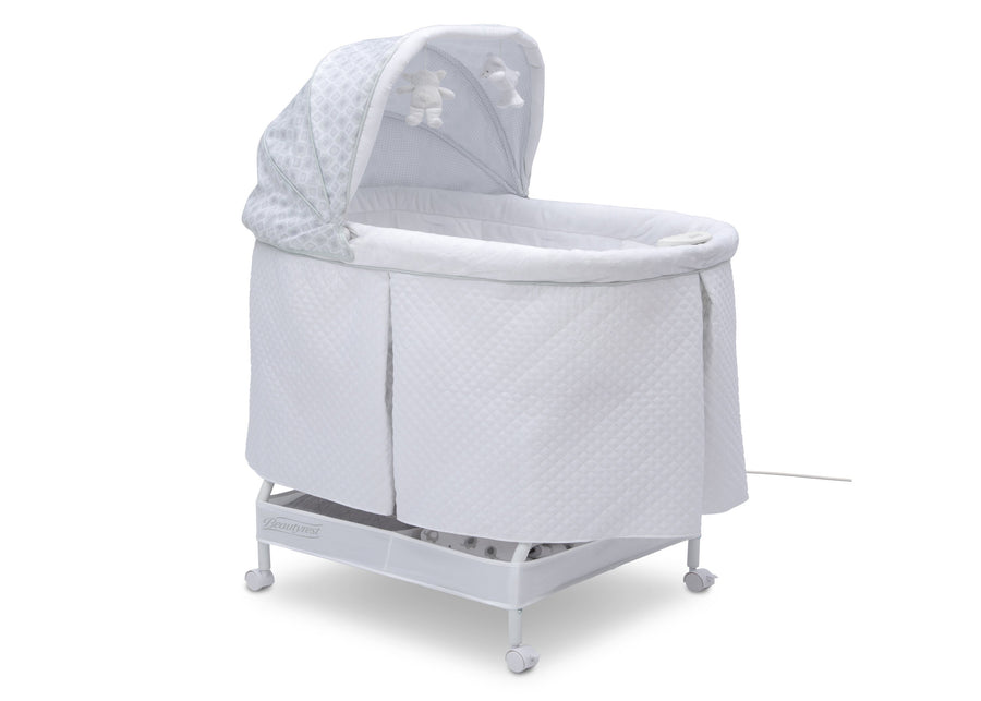 Simmons Kids Arcadia (2293) Silent Auto Gliding Lux Bassinet (701305-2293), Right Angle Closed, a2a 3-Beautyrest™ Silent Auto Gliding Lux Bassinet - Arcadia