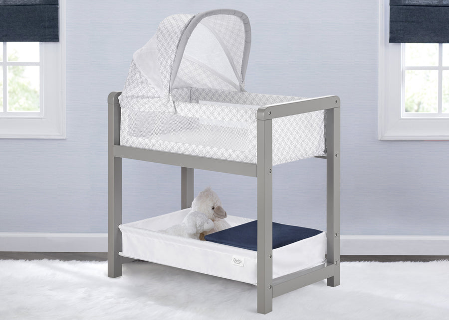Classic Deluxe Wood Bedside Bassinet Sleeper Grey (2130) 1-Classic Deluxe Wood Bedside Bassinet Sleeper