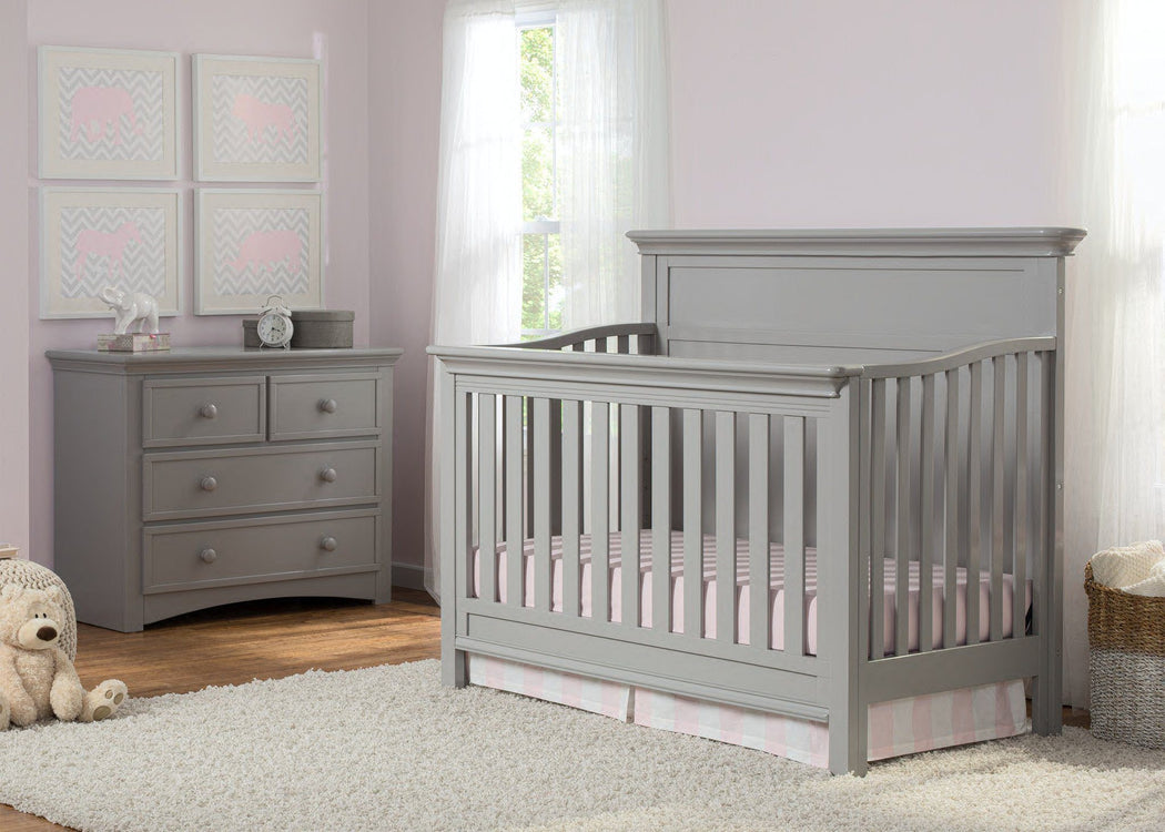 Serta Grey (026) Fairmount 4-in-1 Crib, Crib Conversion, Room View