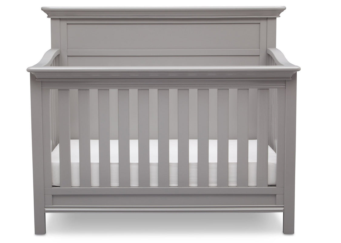 Serta Grey (026) Fairmount 4-in-1 Crib, Front View with Crib Conversion b3b