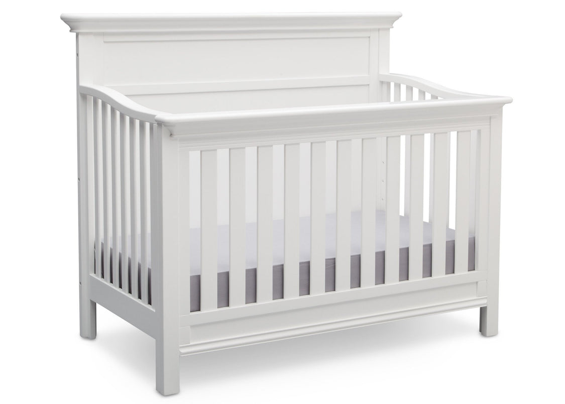 Serta Bianca White (130) Fairmount 4-in-1 Crib, Side View with Crib Conversion a4a