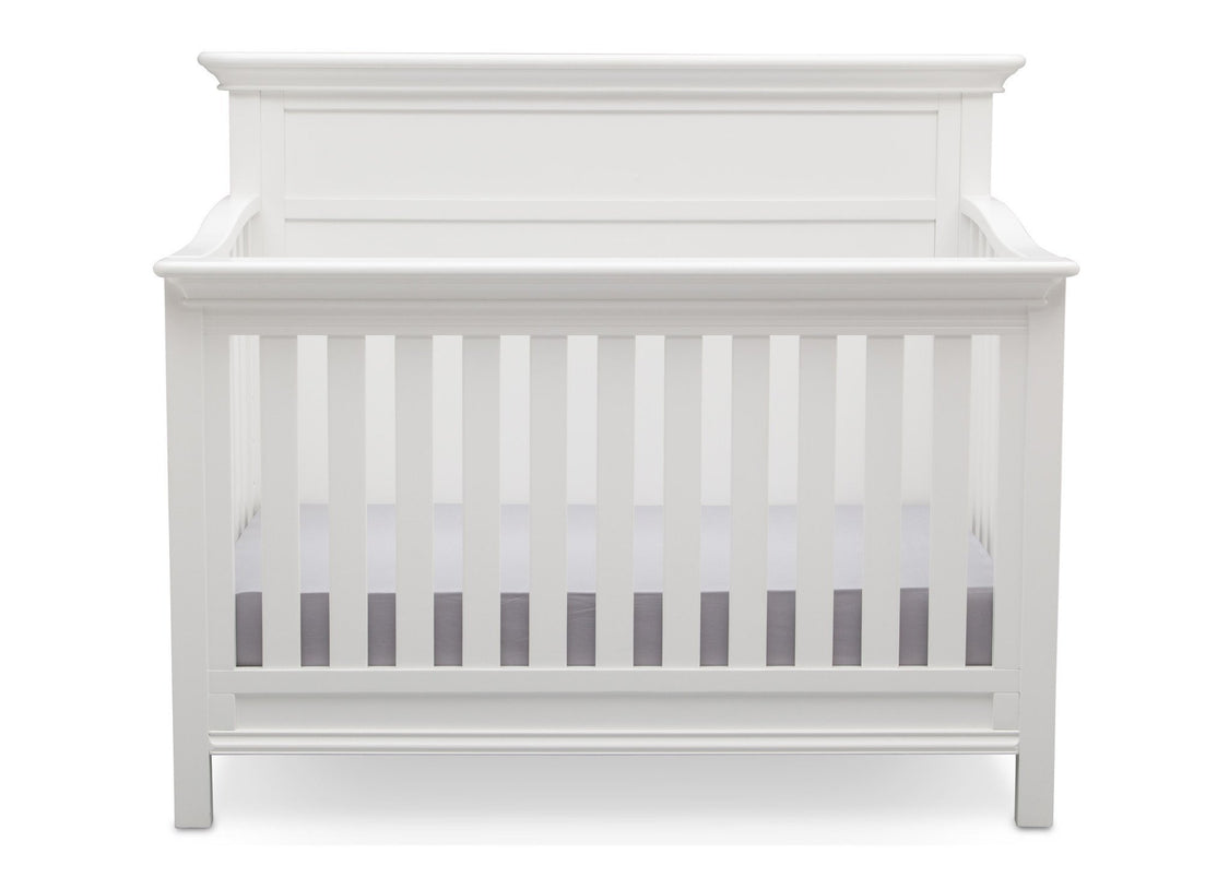 Serta Bianca White (130) Fairmount 4-in-1 Crib, Front View with Crib Conversion a3a