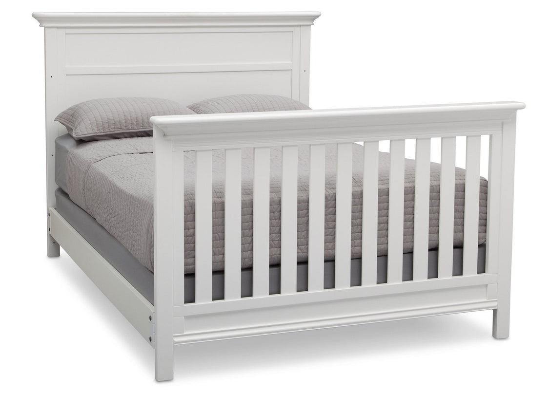 Serta Bianca White (130) Fairmount 4-in-1 Crib, Side View with Full Size Platform Bed Kit (for 4-in-1 Cribs) 700850 a7a