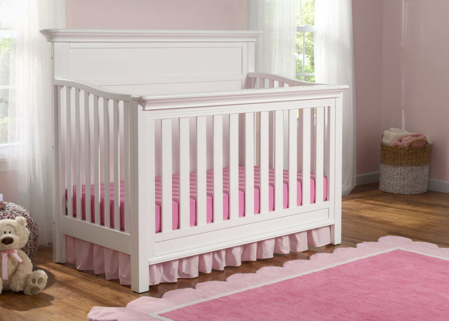 Serta Bianca 130 Fairmount 4-in-1 Crib, Side View with Crib Conversion, Hangtag View a2a 1-Fairmount 4-in-1 Crib