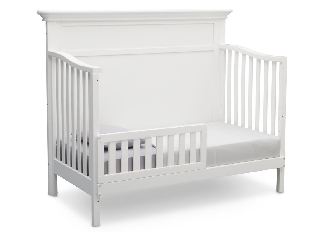 Serta Bianca White (130) Fairmount 4-in-1 Crib, Side View with Toddler Bed Conversion a5a