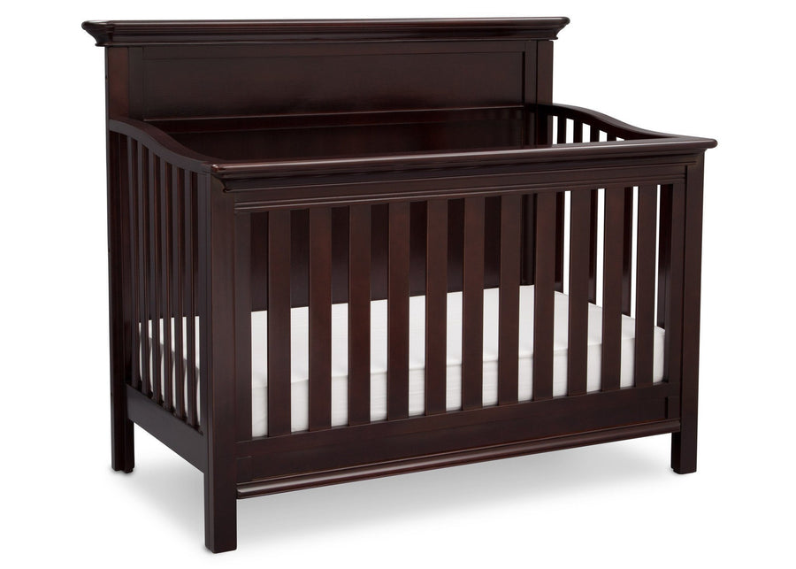 Serta Dark Chocolate (207) Fairmount 4-in-1 Crib, Side View with Crib Conversion c4c 17-Fairmount 4-in-1 Crib