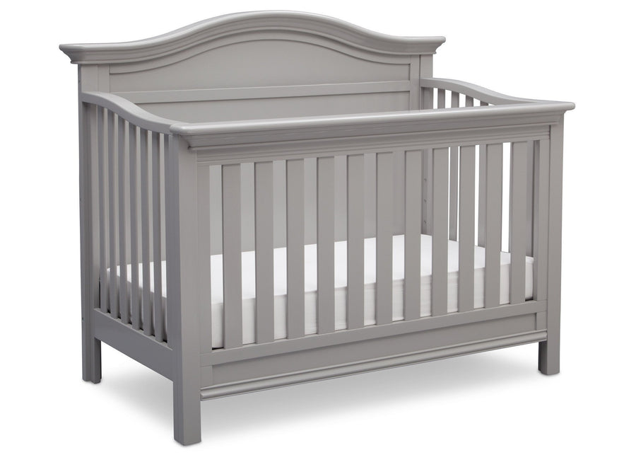 Serta Grey (026) Bethpage 4-in-1 Crib, Side View with Crib Conversion a4a 3-Bethpage 4-in-1 Crib