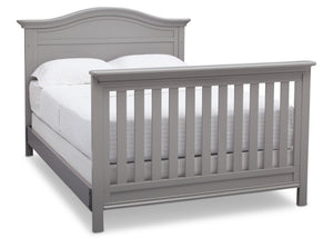 Serta Grey (026) Bethpage 4-in-1 Crib, Side View with Full Size Bed a7a 8-Bethpage 4-in-1 Crib