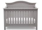 Serta Grey (026) Bethpage 4-in-1 Crib, Front View with Crib Conversion a3a 4-Bethpage 4-in-1 Crib
