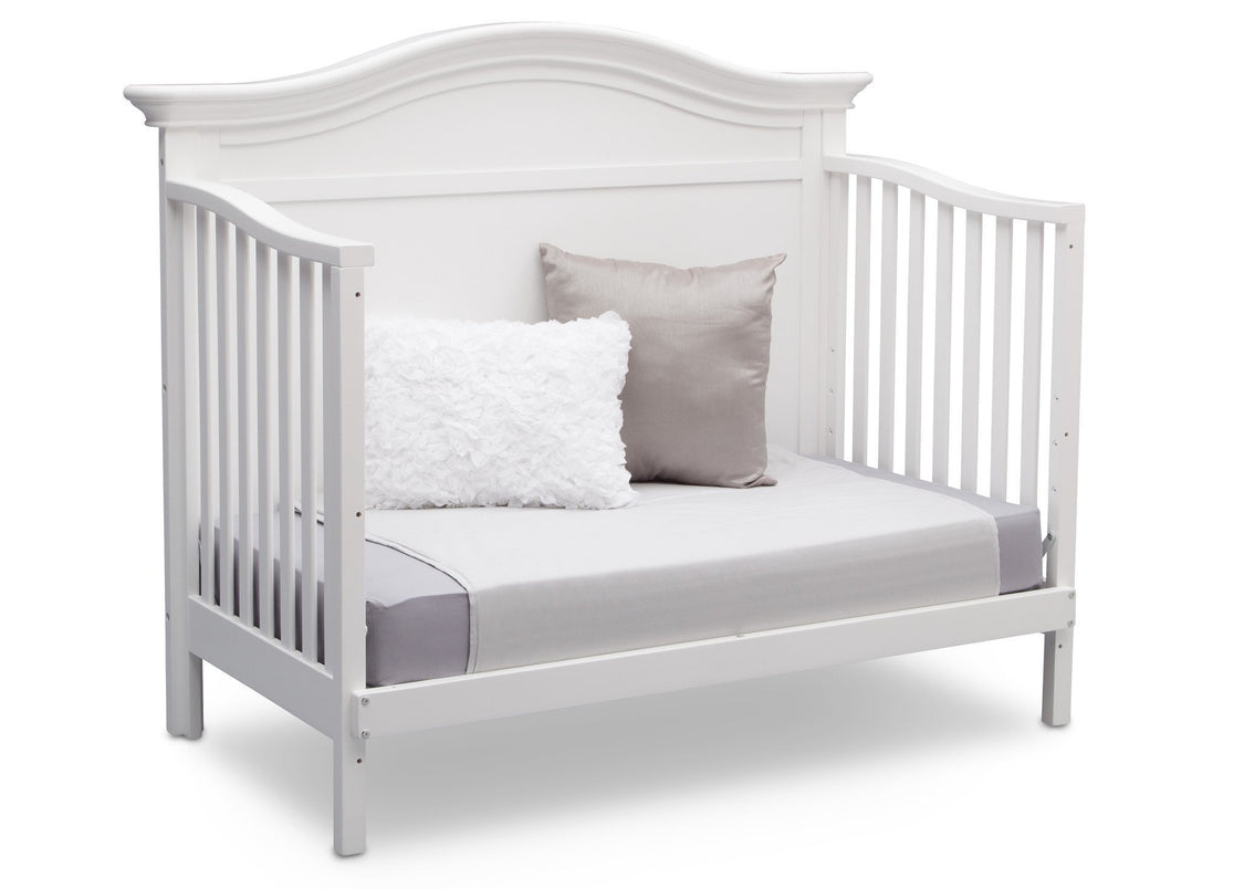 Serta Bianca White (130) Bethpage 4-in-1 Crib, Side View with Toddler Bed Conversion b6b