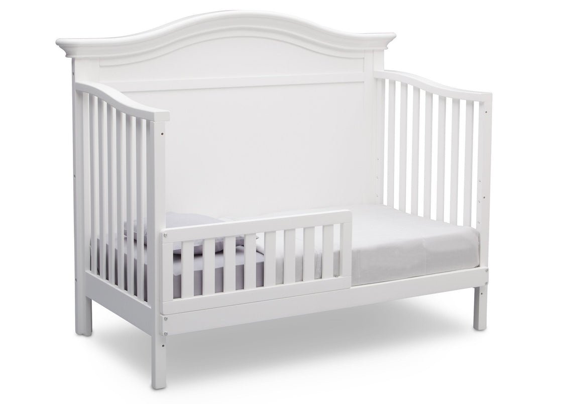Serta Bianca White (130) Bethpage 4-in-1 Crib, Side View with Toddler Bed Conversion b5b