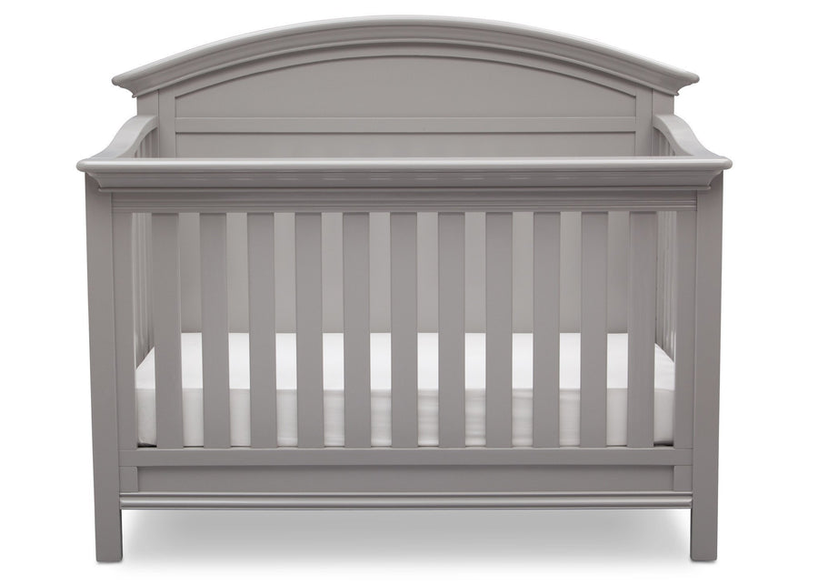 Serta Grey (026) Adelaide 4-in-1 Crib, Front View with Crib Conversion a3a 2-Adelaide 4-in-1 Crib
