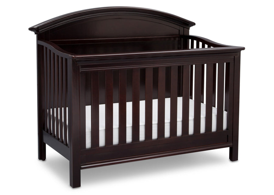 Serta Dark Chocolate (207) Adelaide 4-in-1 Crib, Side View with Crib Conversion c4c 13-Adelaide 4-in-1 Crib