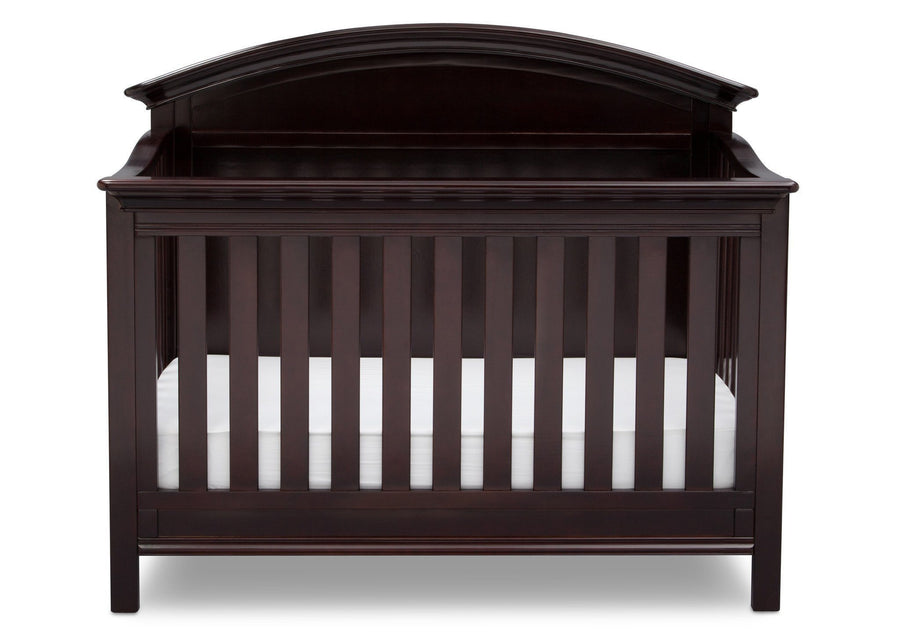 Serta Dark Chocolate (207) Adelaide 4-in-1 Crib, Front View with Crib Conversion c3c 14-Adelaide 4-in-1 Crib