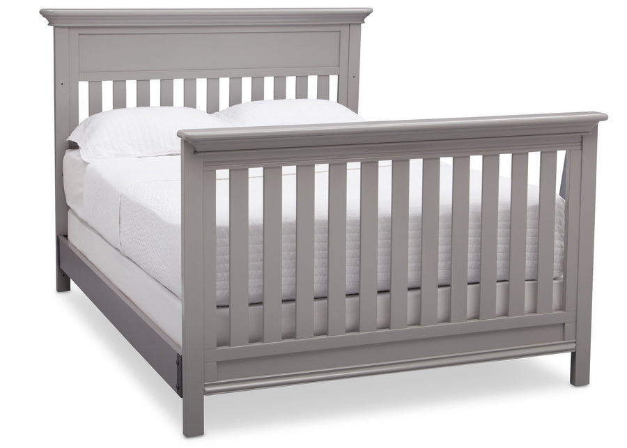 Serta Grey (026) Fernwood 4-in-1 Crib, Side View with Full Size Platform Bed Kit (for 4-in-1 Cribs) 700850 b7b 11-Fernwood 4-in-1 Crib