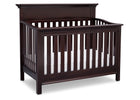 Serta Dark Chocolate (207) Fernwood 4-in-1 Crib, Side View with Crib Conversion c4c 13-Fernwood 4-in-1 Crib