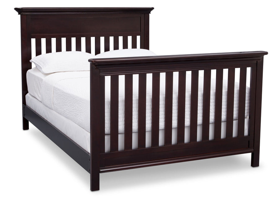 Serta Dark Chocolate (207) Fernwood 4-in-1 Crib, Side View with Full Size Platform Bed Kit (for 4-in-1 Cribs) 700850 c7c 17-Fernwood 4-in-1 Crib