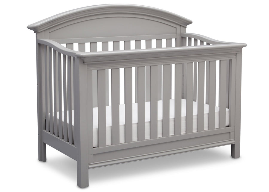 Serta Grey (026) Aberdeen 4-in-1 Crib, Side View with Crib Conversion a4a 1-Aberdeen 4-in-1 Crib