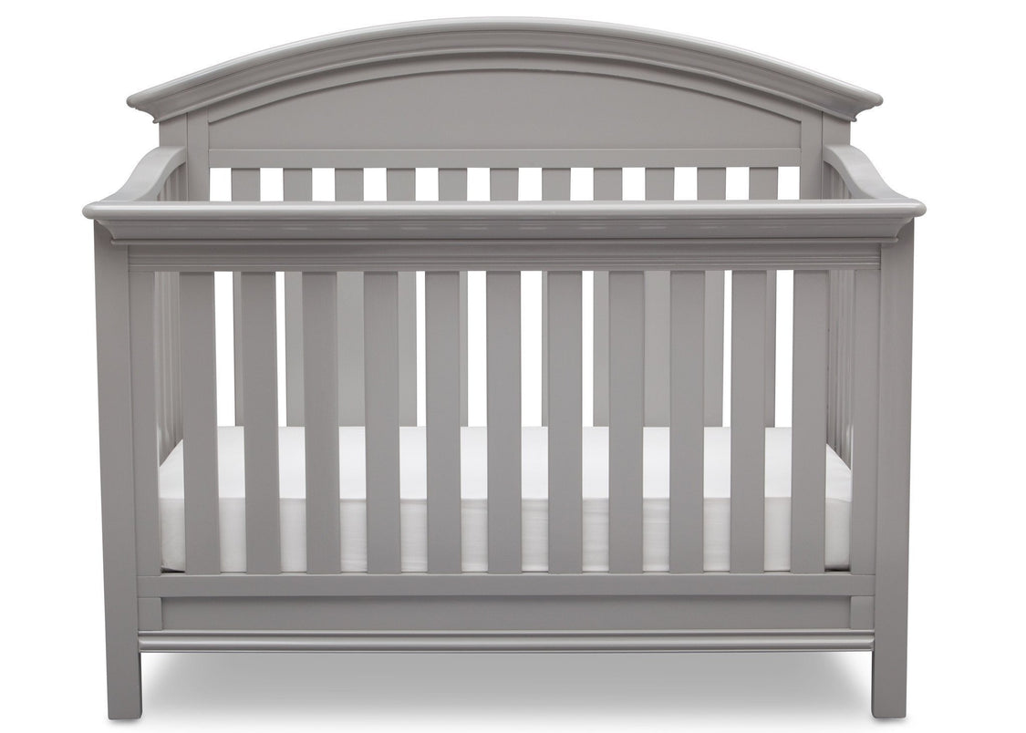 Serta Grey (026) Aberdeen 4-in-1 Crib, Front View with Crib Conversion a3a
