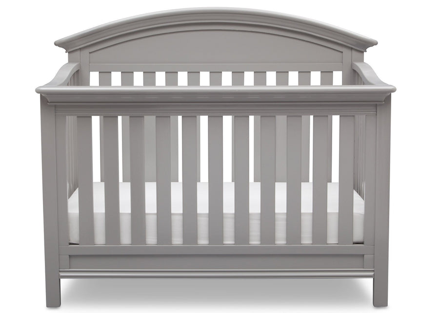 Serta Grey (026) Aberdeen 4-in-1 Crib, Front View with Crib Conversion a3a 5-Aberdeen 4-in-1 Crib