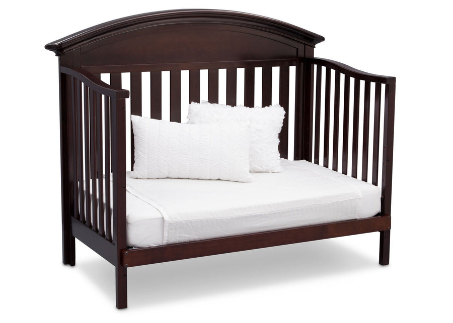 Serta Dark Chocolate (207) Aberdeen 4-in-1 Crib, Side View with Day Bed Conversion c6c 17-Aberdeen 4-in-1 Crib