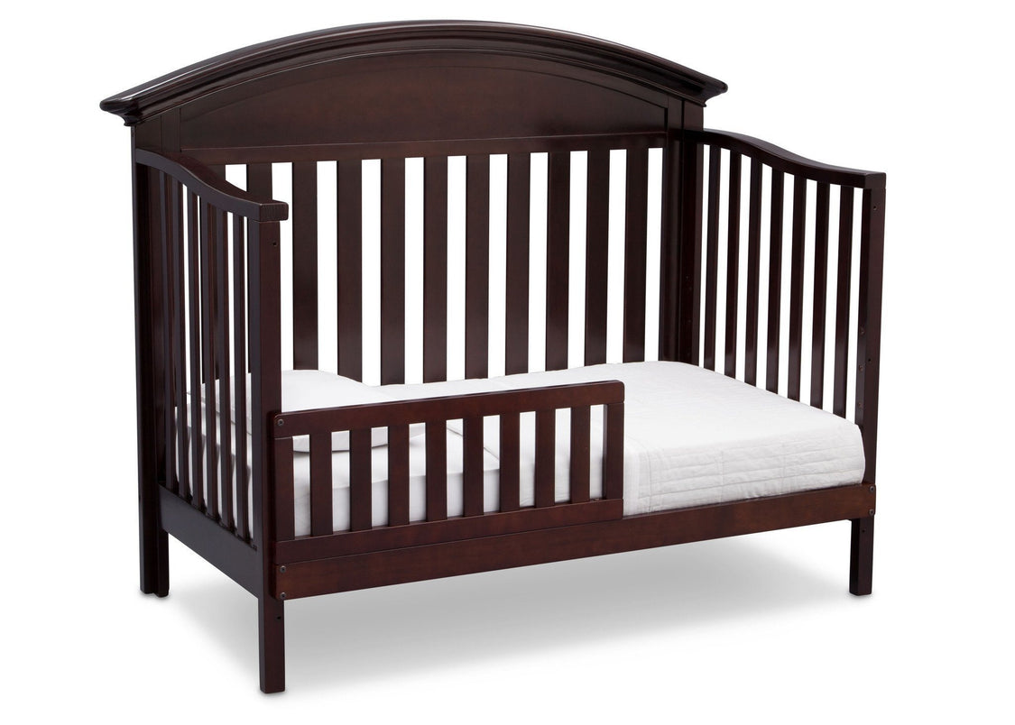 Serta Dark Chocolate (207) Aberdeen 4-in-1 Crib, Side View with Toddler Bed Conversion c5c