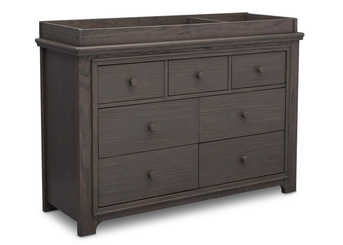 Serta Rustic Grey (084) Langley 7 Drawer Dresser, Right View with Top a4a
